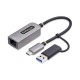 StarTech.com Adaptador USB-C a Ethernet con Dongle USB-A - Cable Integrado de 15cm - C21GA-USB-ETHERNET